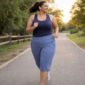 Lululemon Align Plus Size Blue Wide-Leg Cropped Active Pants High Rise